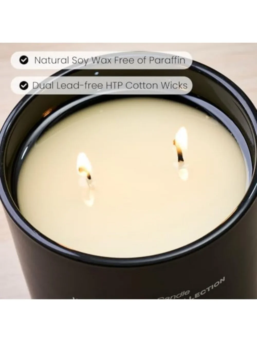 Natural Soy Large Candle - Vanilla Sandalwood, 16.6 oz, 95H Burn, Relaxation